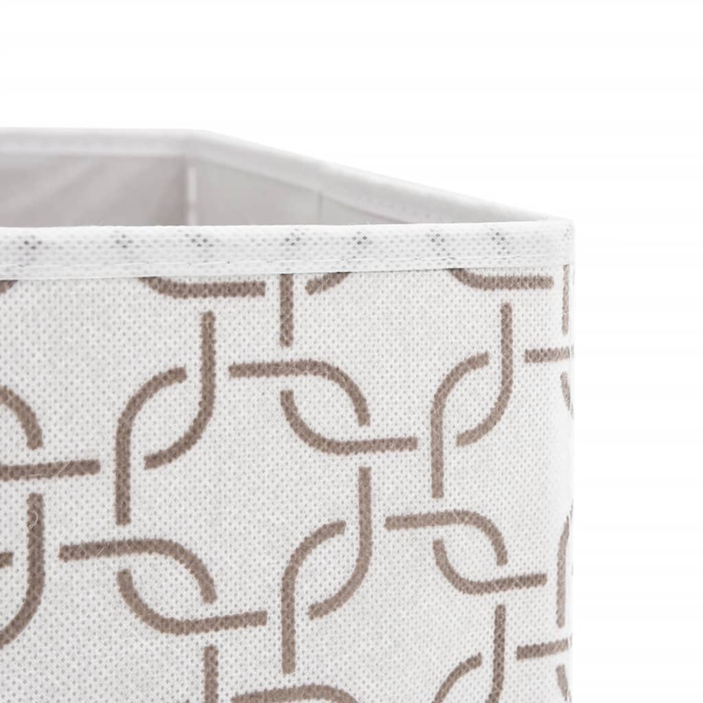 vidaXL Foldable Storage Boxes 10 pcs Cream 32x32x32 cm Non-woven Fabric