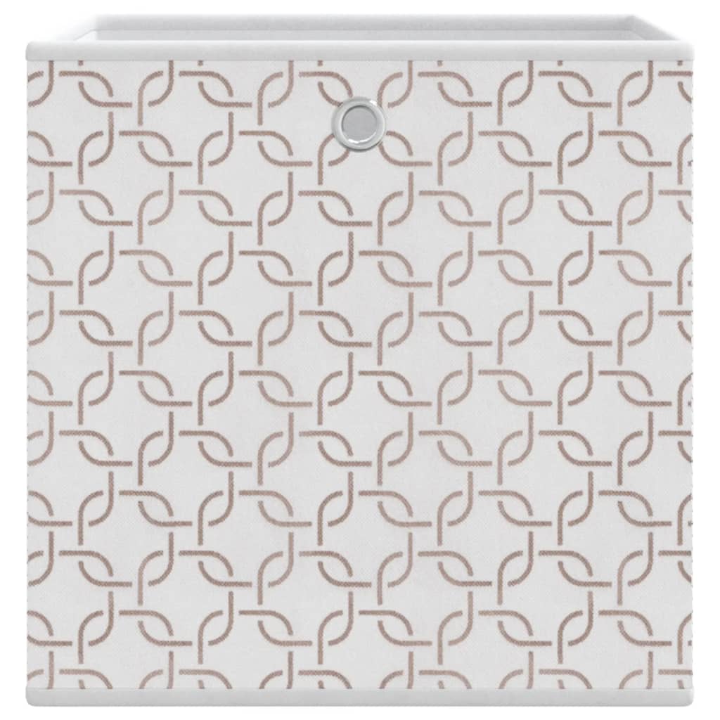 vidaXL Foldable Storage Boxes 10 pcs Cream 32x32x32 cm Non-woven Fabric