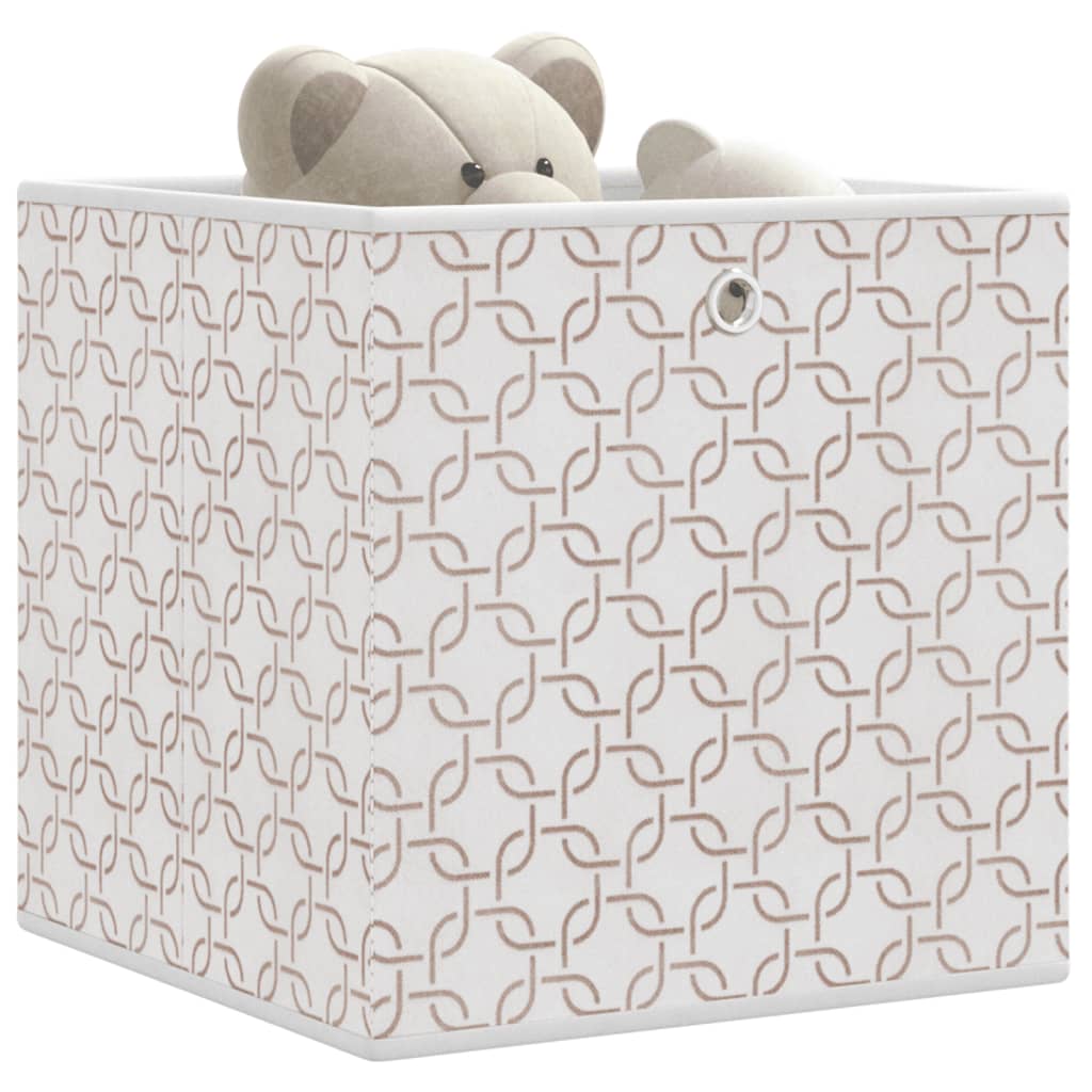 vidaXL Foldable Storage Boxes 10 pcs Cream 32x32x32 cm Non-woven Fabric