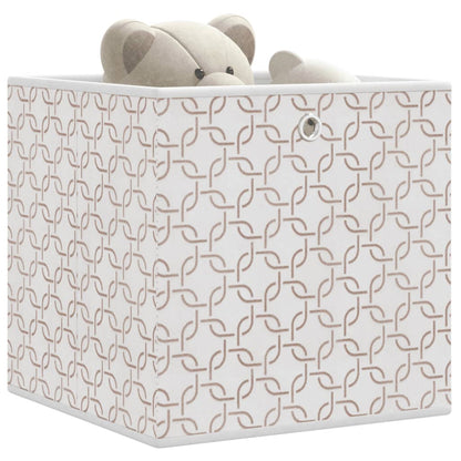 vidaXL Foldable Storage Boxes 10 pcs Cream 32x32x32 cm Non-woven Fabric