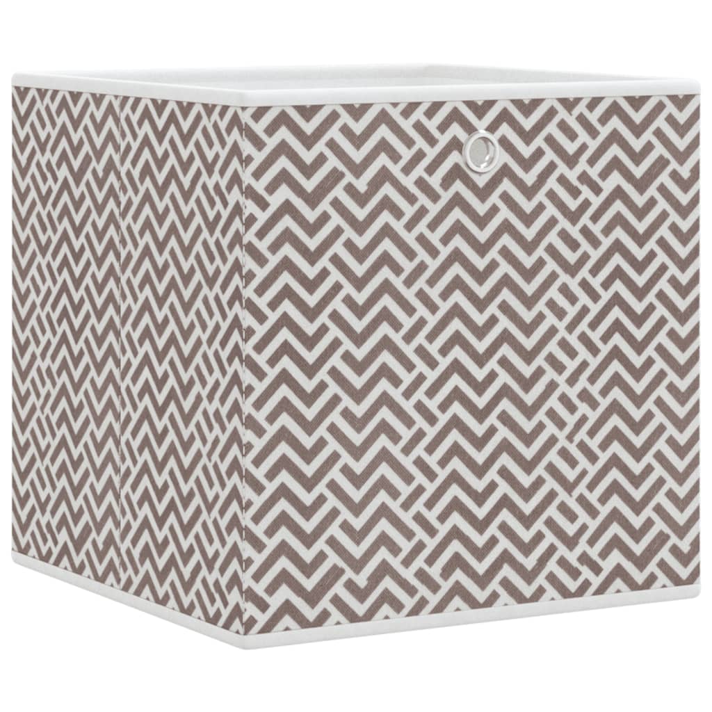 vidaXL Foldable Storage Boxes 10 pcs Brown 32x32x32 cm Non-woven Fabric
