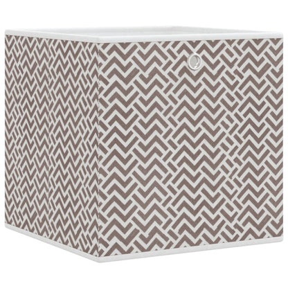 vidaXL Foldable Storage Boxes 10 pcs Brown 32x32x32 cm Non-woven Fabric