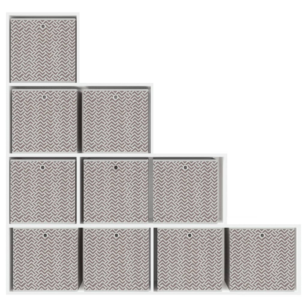 vidaXL Foldable Storage Boxes 10 pcs Brown 32x32x32 cm Non-woven Fabric