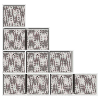 vidaXL Foldable Storage Boxes 10 pcs Brown 32x32x32 cm Non-woven Fabric