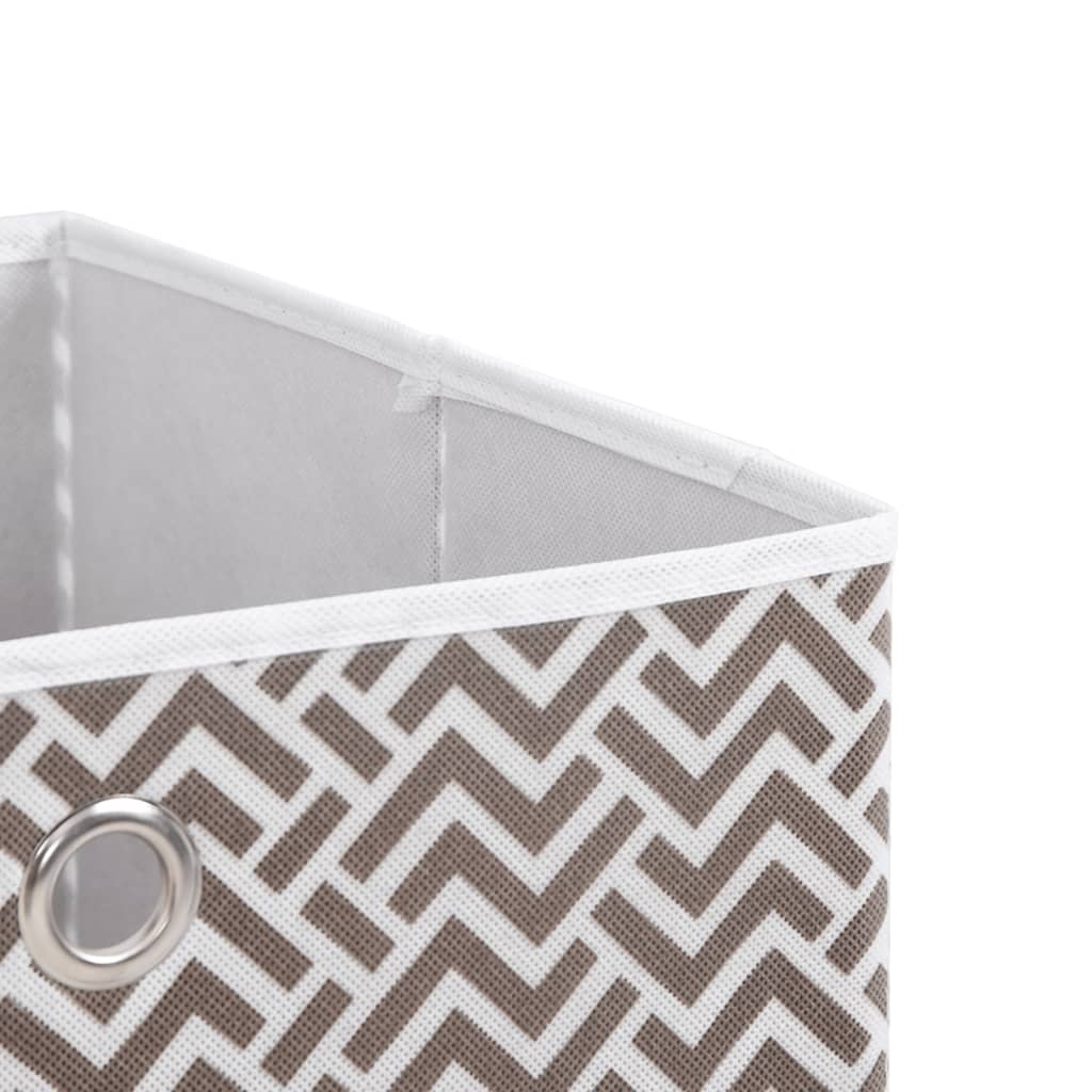 vidaXL Foldable Storage Boxes 10 pcs Brown 32x32x32 cm Non-woven Fabric