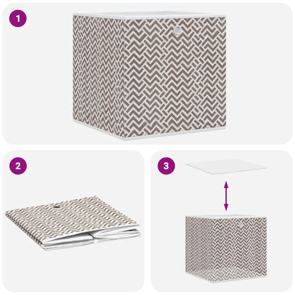 vidaXL Foldable Storage Boxes 10 pcs Brown 32x32x32 cm Non-woven Fabric