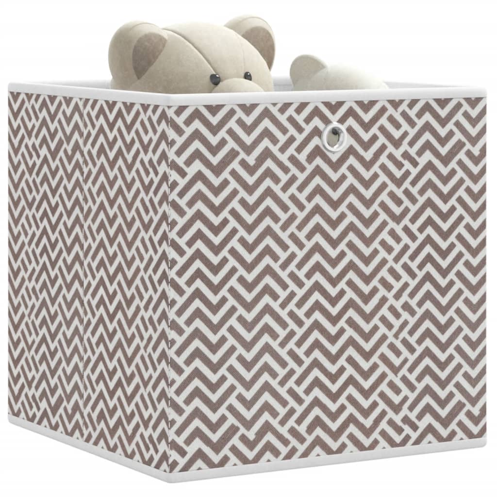 vidaXL Foldable Storage Boxes 10 pcs Brown 32x32x32 cm Non-woven Fabric
