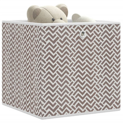 vidaXL Foldable Storage Boxes 10 pcs Brown 32x32x32 cm Non-woven Fabric