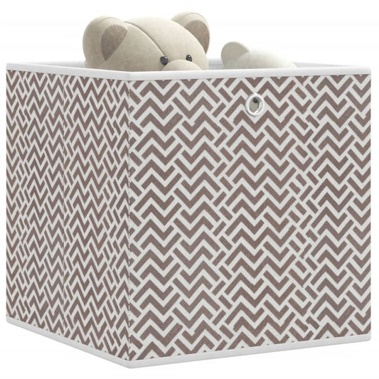 vidaXL Foldable Storage Boxes 10 pcs Brown 32x32x32 cm Non-woven Fabric