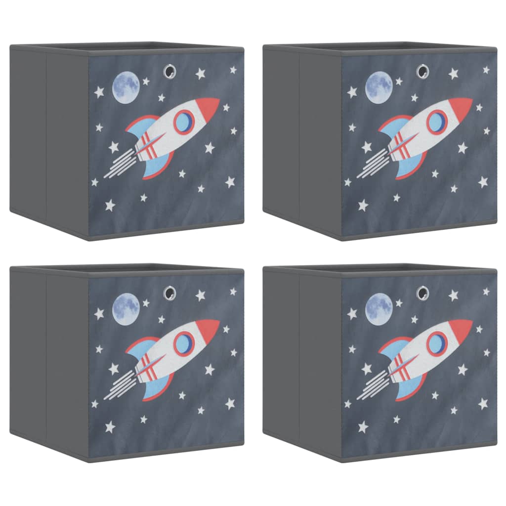 vidaXL Foldable Storage Boxes 4 pcs Grey 32x32x32 cm Non-woven Fabric