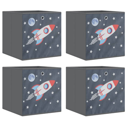 vidaXL Foldable Storage Boxes 4 pcs Grey 32x32x32 cm Non-woven Fabric