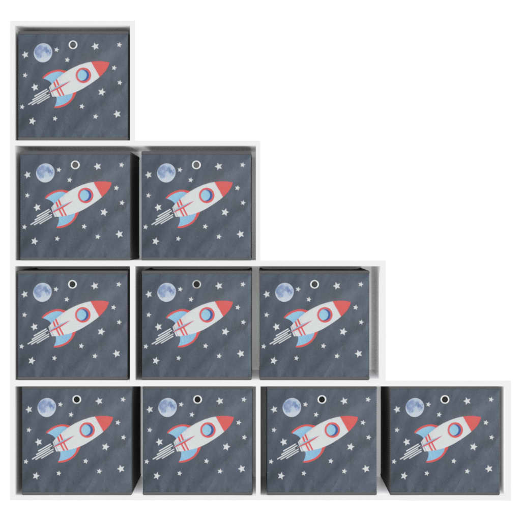 vidaXL Foldable Storage Boxes 10 pcs Grey 32x32x32 cm Non-woven Fabric
