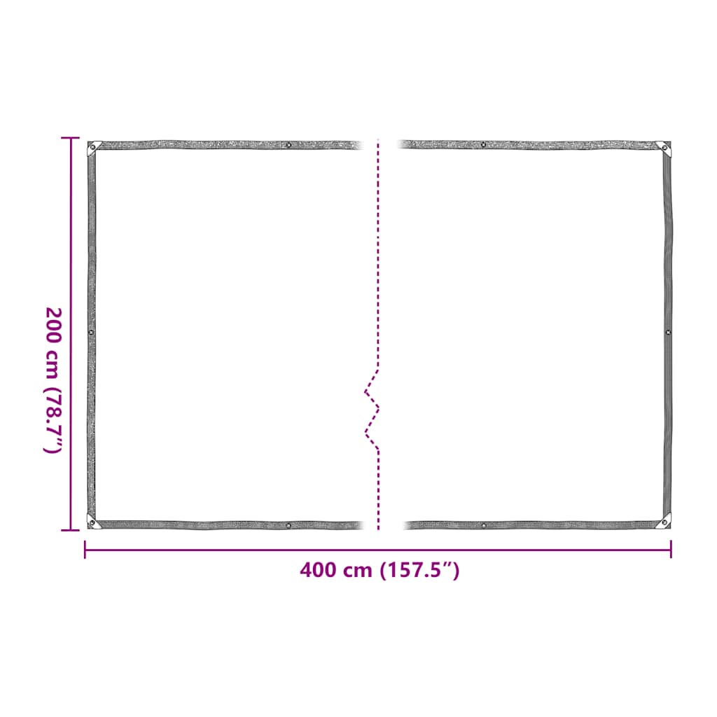 vidaXL Plant Cover | Transparent and Black | Polyethylene | 2 x 4 m