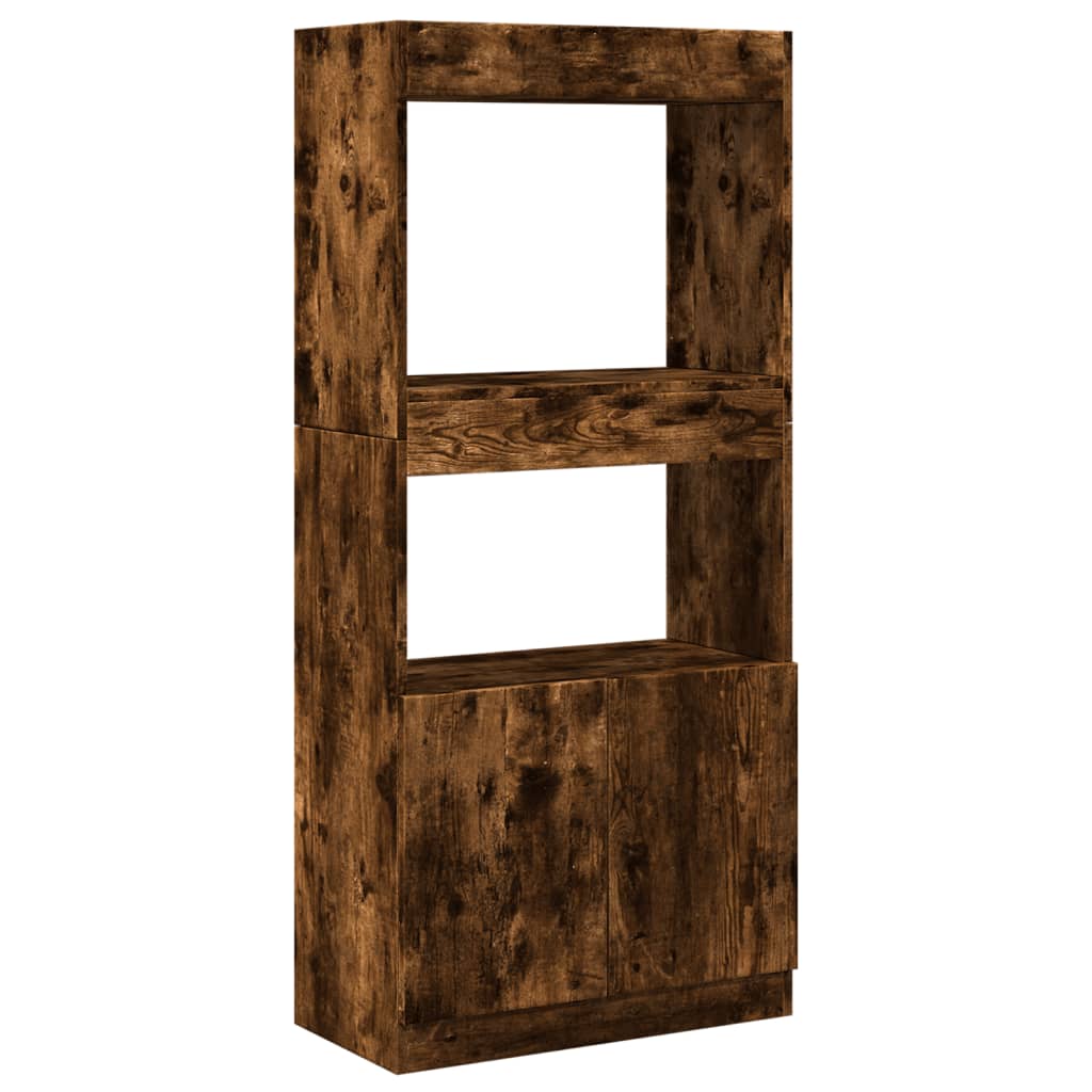 vidaXL Highboard Smoked Oak 63x33x140 cm Engineered Wood