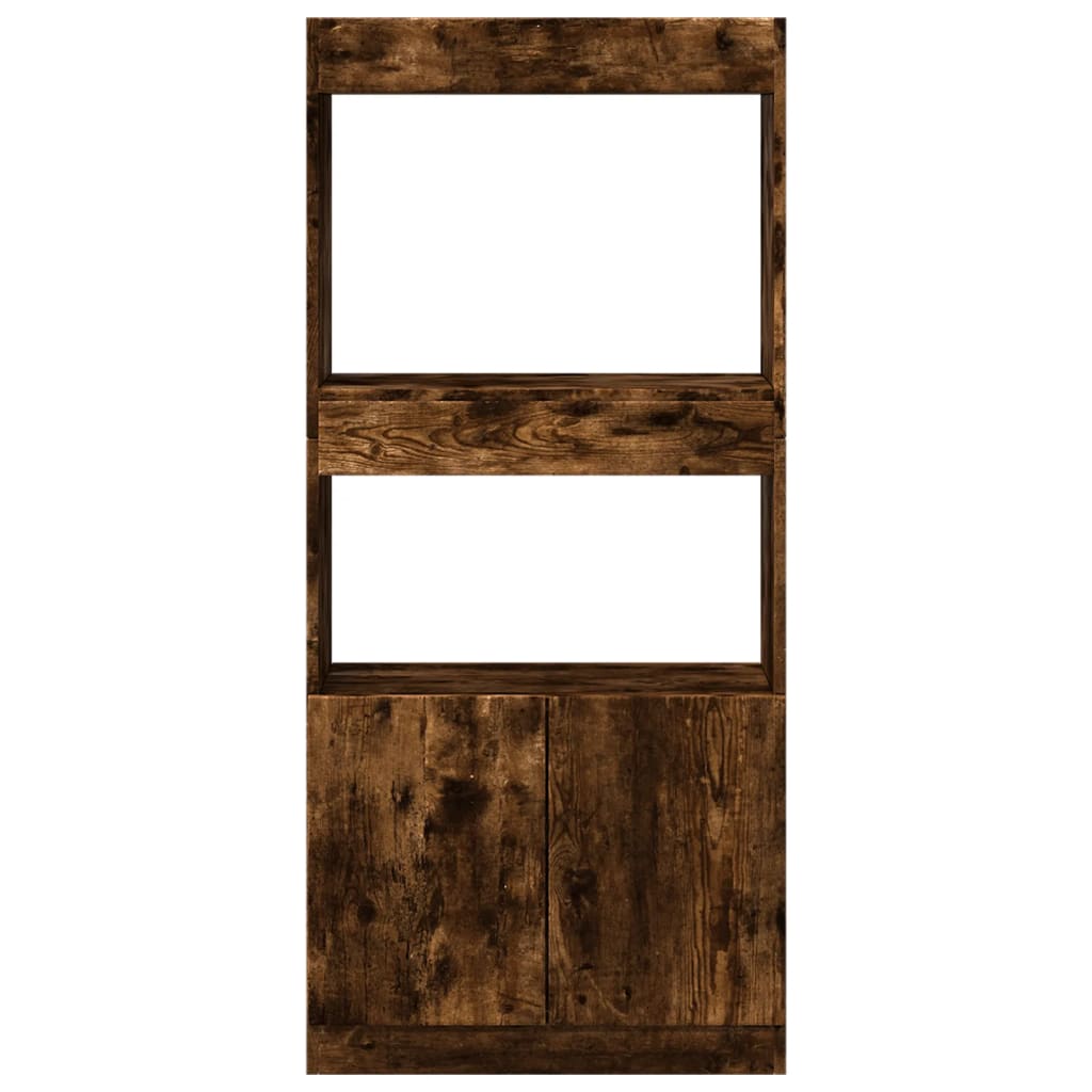 vidaXL Highboard Smoked Oak 63x33x140 cm Engineered Wood