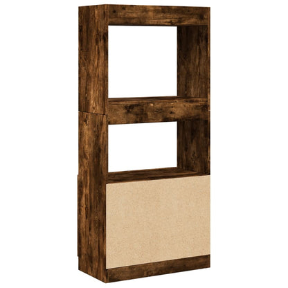 vidaXL Highboard Smoked Oak 63x33x140 cm Engineered Wood