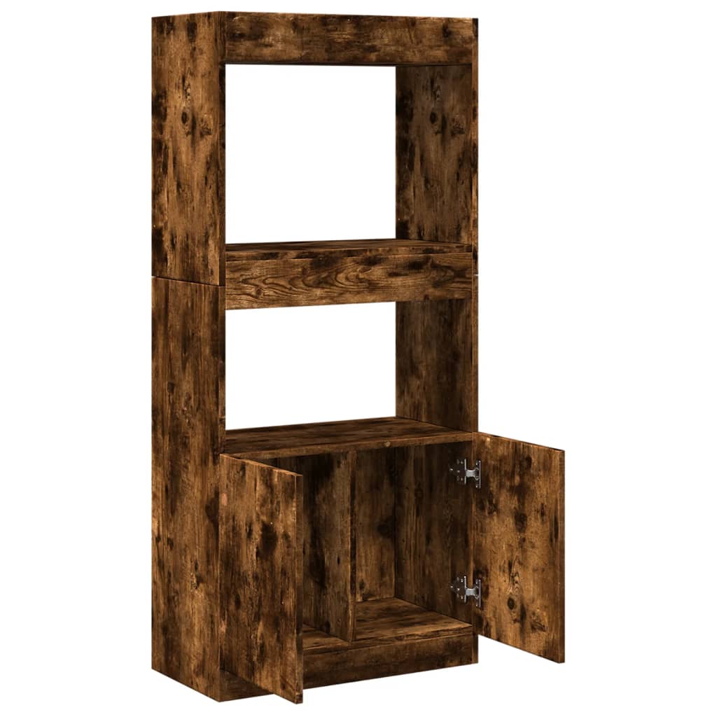 vidaXL Highboard Smoked Oak 63x33x140 cm Engineered Wood
