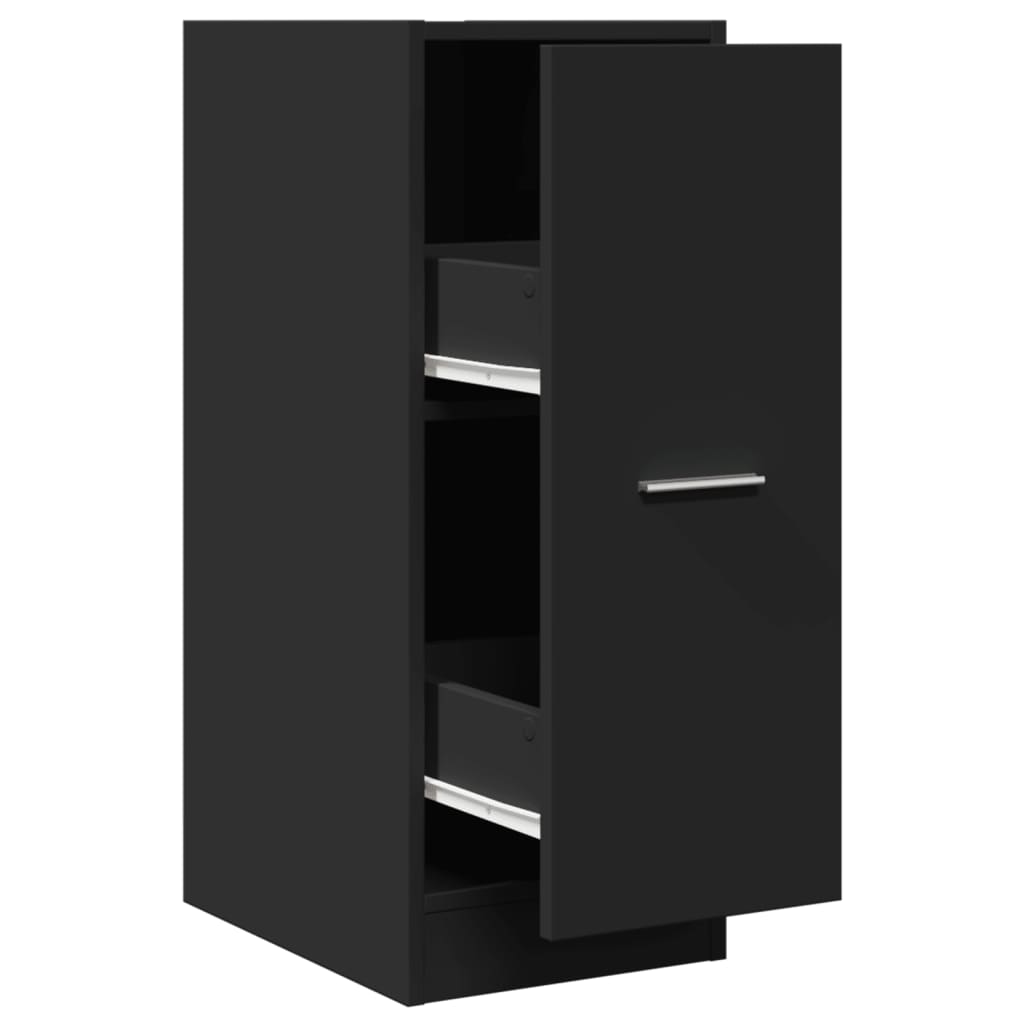 vidaXL Apothecary Cabinet Black 30x41x77,5 cm Engineered Wood