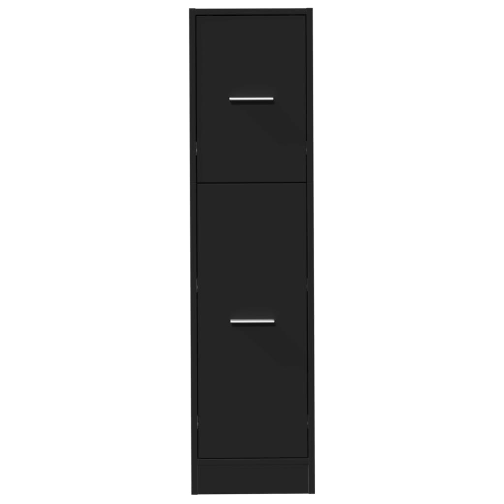 vidaXL Apothecary Cabinet Black 30x41x118 cm Engineered Wood