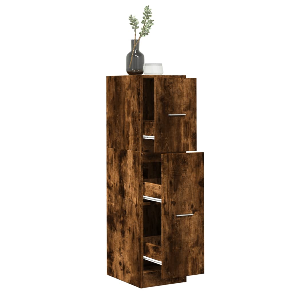 vidaXL Apothecary Cabinet Smoked Oak 30x41x118 cm Engineered Wood