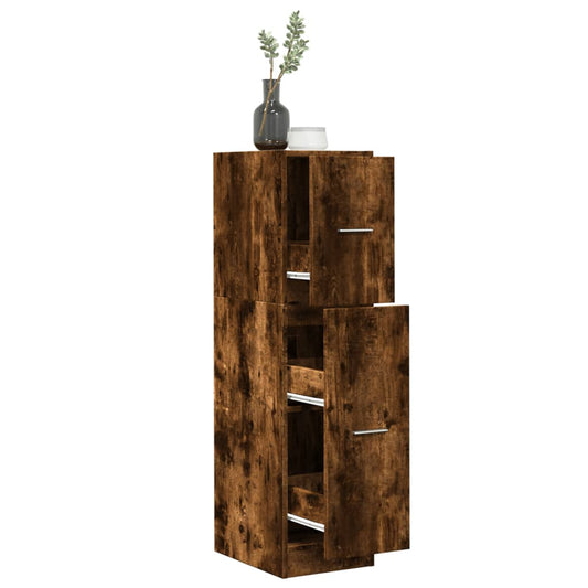 vidaXL Apothecary Cabinet Smoked Oak 30x41x118 cm Engineered Wood
