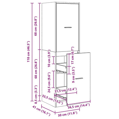 vidaXL Apothecary Cabinet Old Wood 30x41x118 cm Engineered Wood
