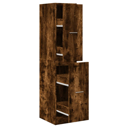 vidaXL Apothecary Cabinet Smoked Oak 30x41x144,5 cm Engineered Wood