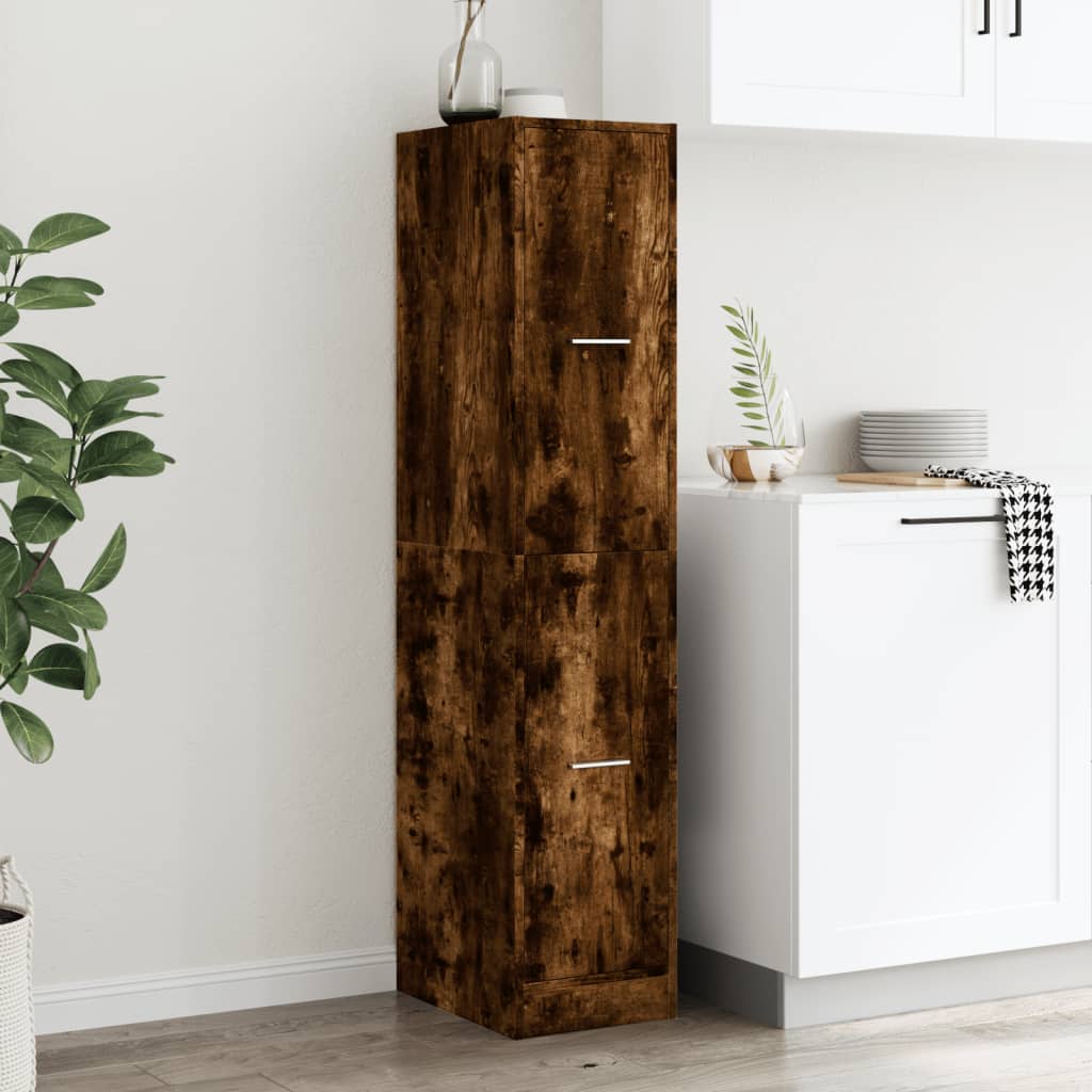 vidaXL Apothecary Cabinet Smoked Oak 30x41x144,5 cm Engineered Wood