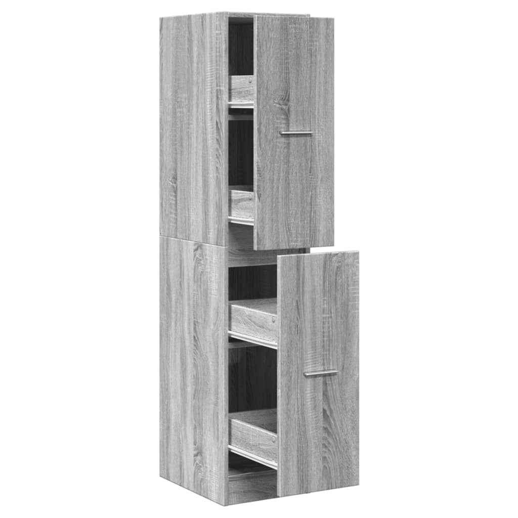 vidaXL Apothecary Cabinet Grey Sonoma 30x41x144.5 cm Engineered Wood