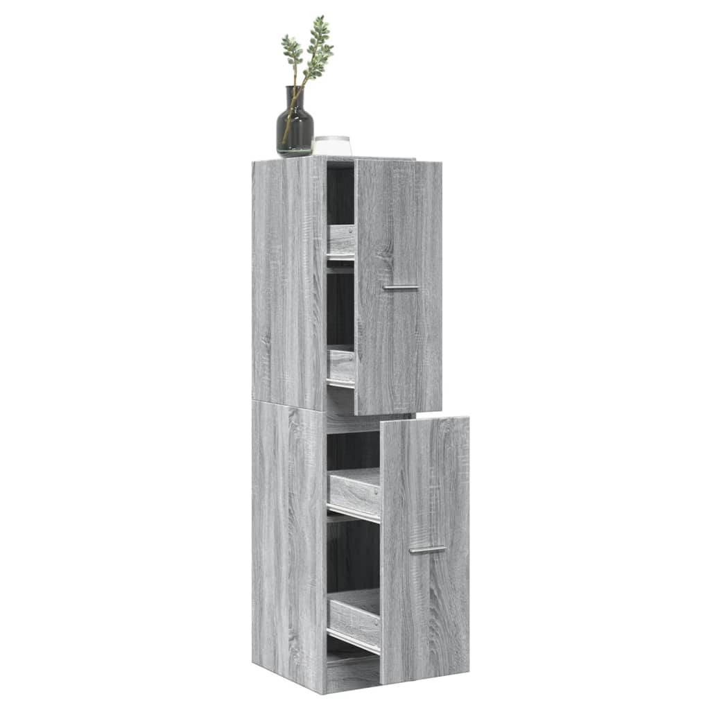 vidaXL Apothecary Cabinet Grey Sonoma 30x41x144.5 cm Engineered Wood