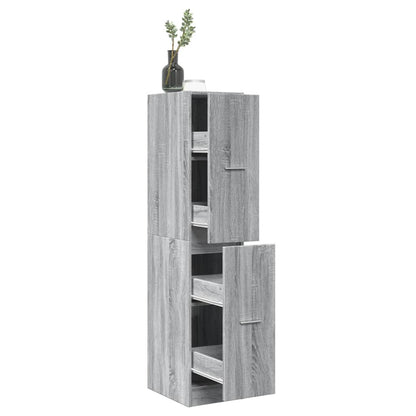vidaXL Apothecary Cabinet Grey Sonoma 30x41x144.5 cm Engineered Wood