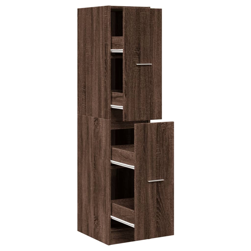 vidaXL Apothecary Cabinet Brown Oak 30x41x144.5 cm Engineered Wood