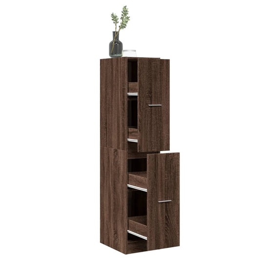 vidaXL Apothecary Cabinet Brown Oak 30x41x144.5 cm Engineered Wood