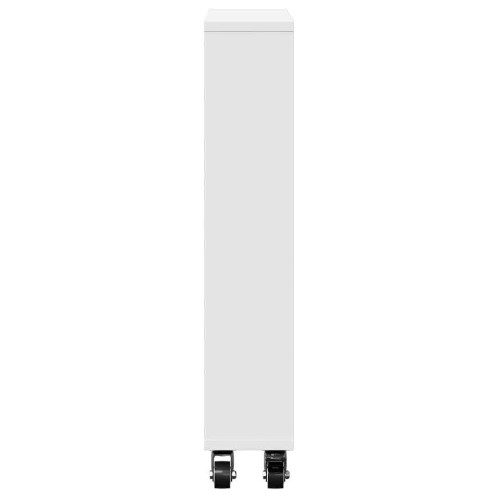 vidaXL Narrow Storage Trolley White 48x13x68 cm Engineered Wood