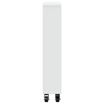 vidaXL Narrow Storage Trolley White 48x13x68 cm Engineered Wood