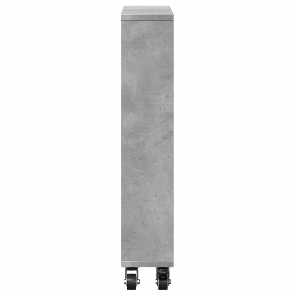 vidaXL Narrow Storage Trolley Concrete Grey 48x13x68cm Engineered Wood