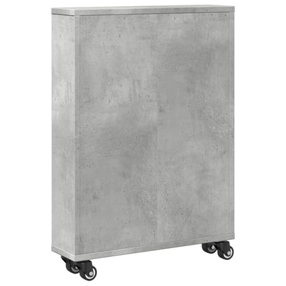 vidaXL Narrow Storage Trolley Concrete Grey 48x13x68cm Engineered Wood
