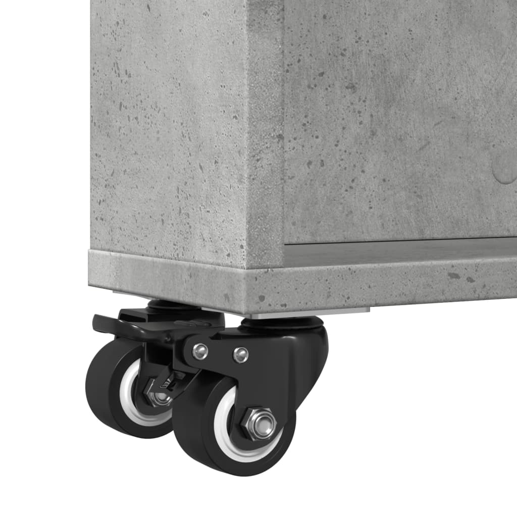 vidaXL Narrow Storage Trolley Concrete Grey 48x13x68cm Engineered Wood