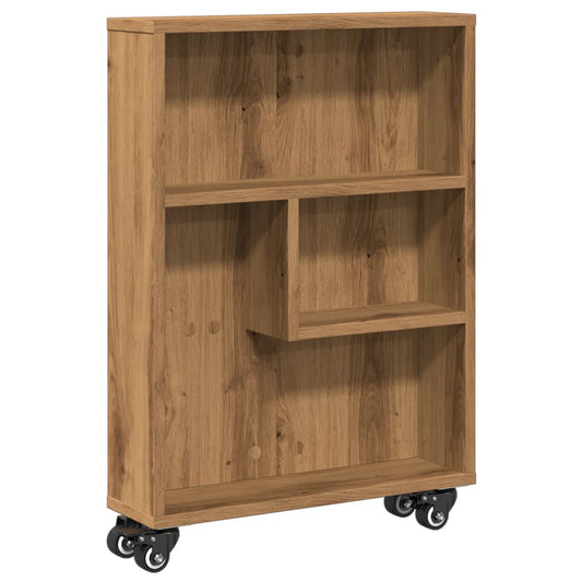vidaXL Narrow Storage Trolley Artisian Oak 48x13x68 cm Engineered Wood