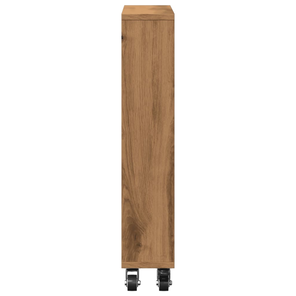 vidaXL Narrow Storage Trolley Artisian Oak 48x13x68 cm Engineered Wood