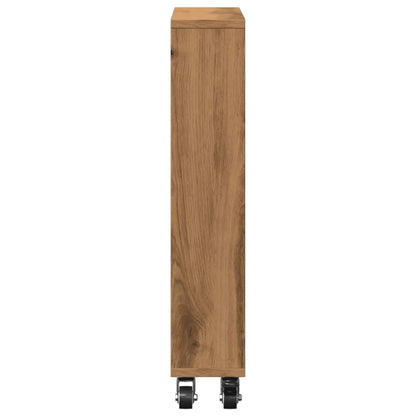 vidaXL Narrow Storage Trolley Artisian Oak 48x13x68 cm Engineered Wood