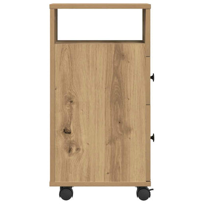 vidaXL Narrow Bathroom Cabinet with Wheels Artisian Oak Engineered Wood