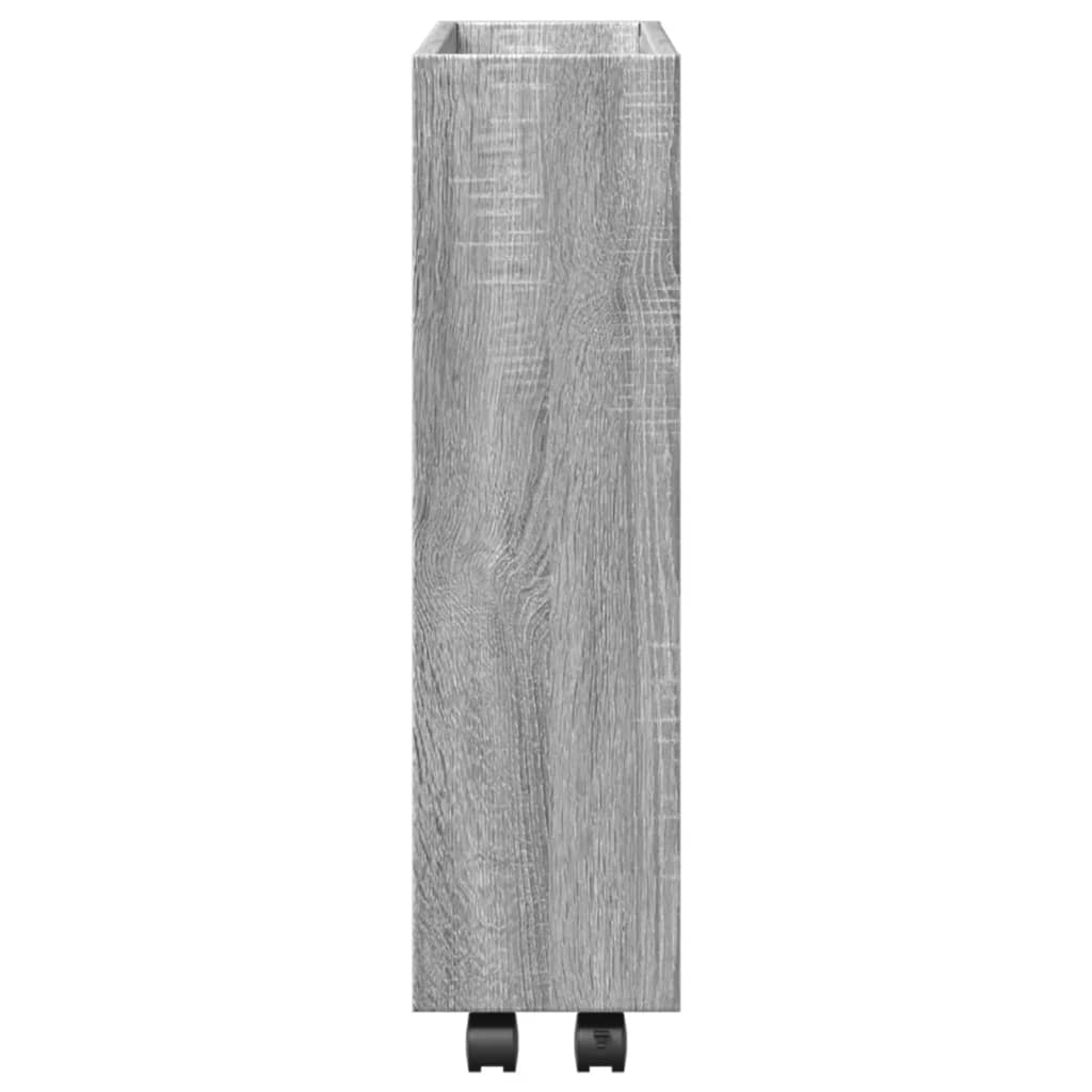 vidaXL Narrow Storage Trolley 3 Tier Grey Sonoma Engineered Wood