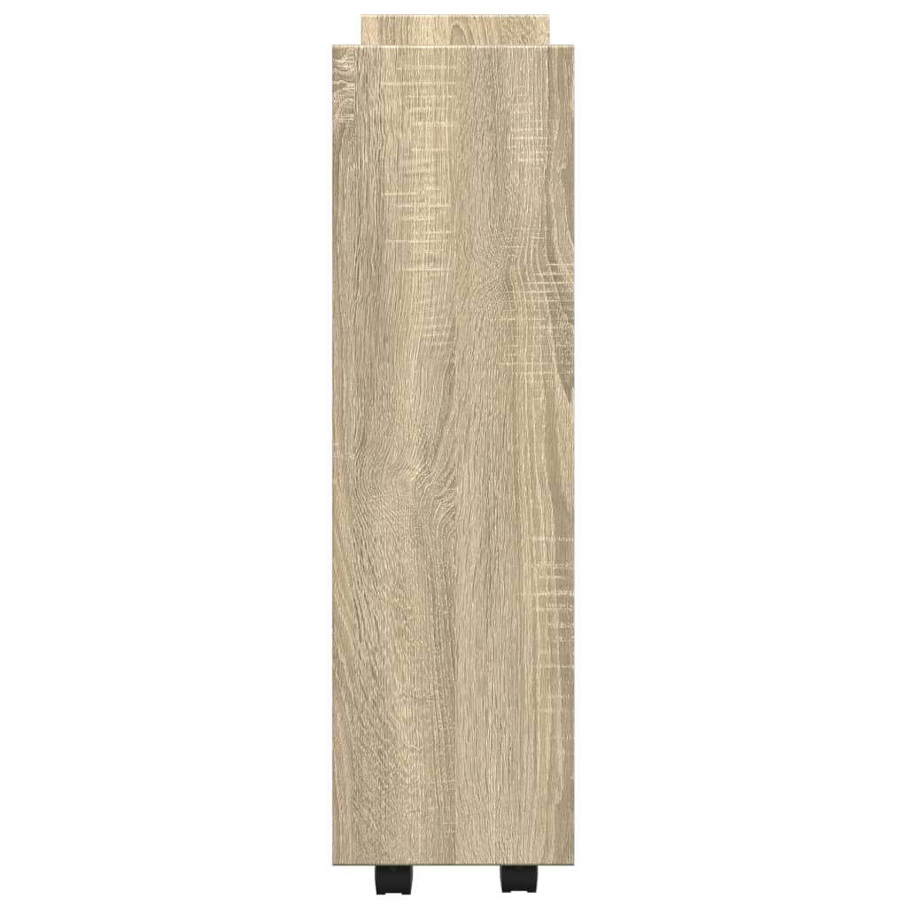 vidaXL Narrow Storage Trolley 3 Tier Sonoma Oak Engineered Wood