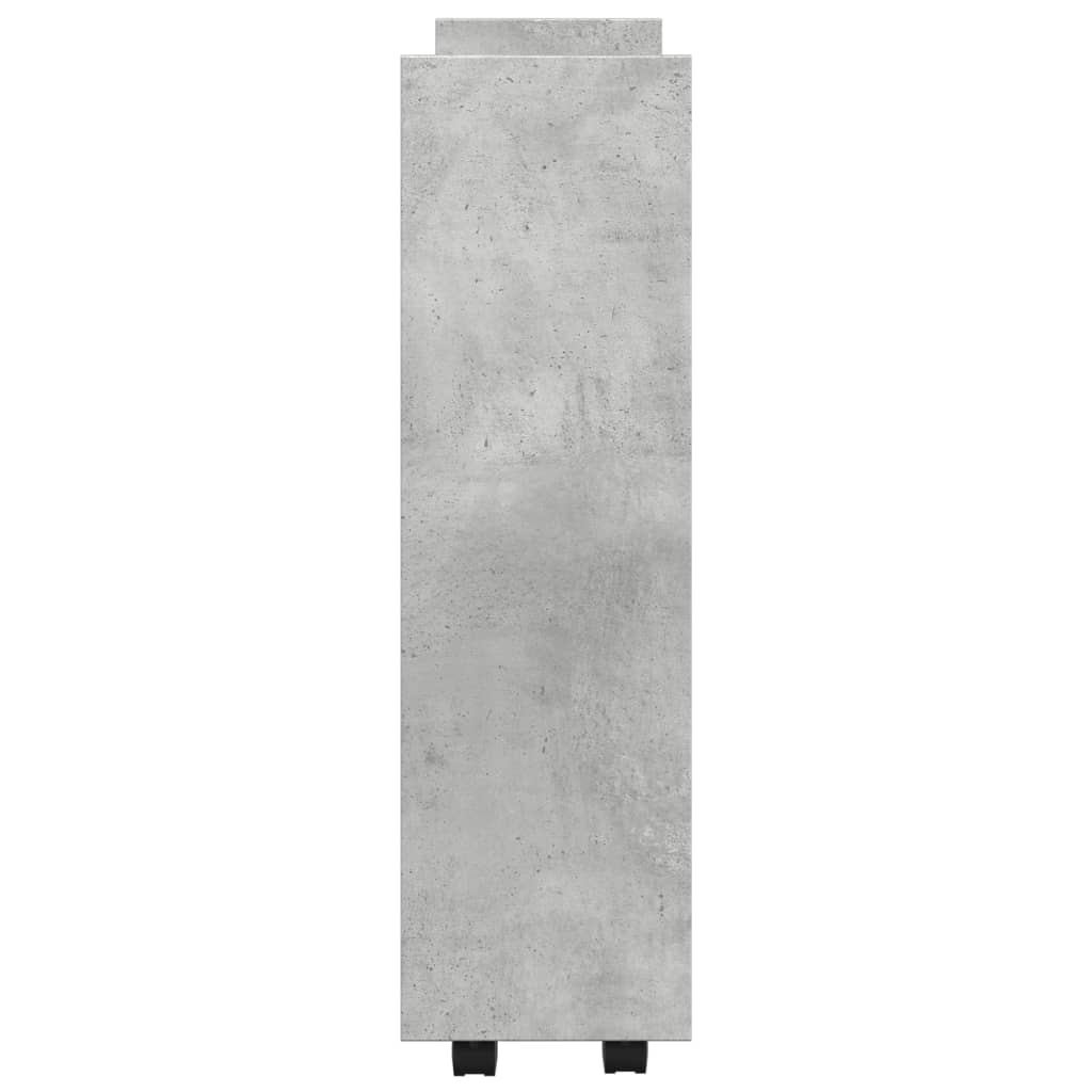 vidaXL Narrow Storage Trolley 3 Tier Concrete Grey Engineered Wood