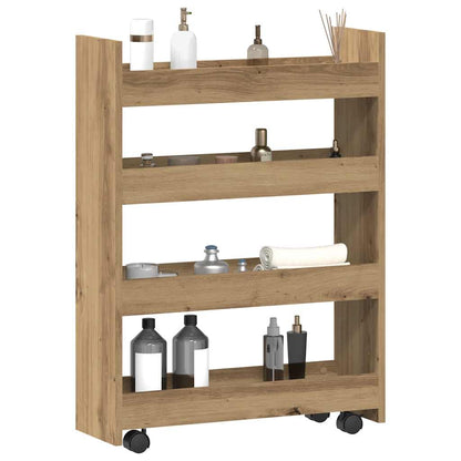 vidaXL Narrow Storage Trolley 4 Tier Artisian Oak Engineered Wood