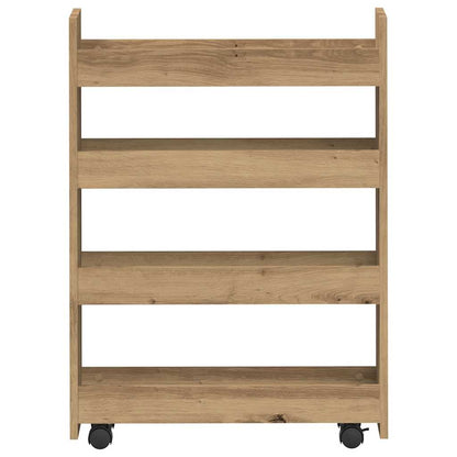 vidaXL Narrow Storage Trolley 4 Tier Artisian Oak Engineered Wood
