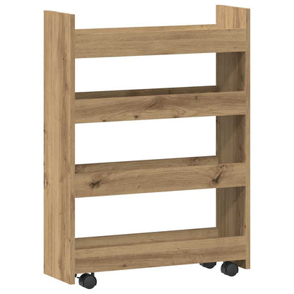 vidaXL Narrow Storage Trolley 4 Tier Artisian Oak Engineered Wood