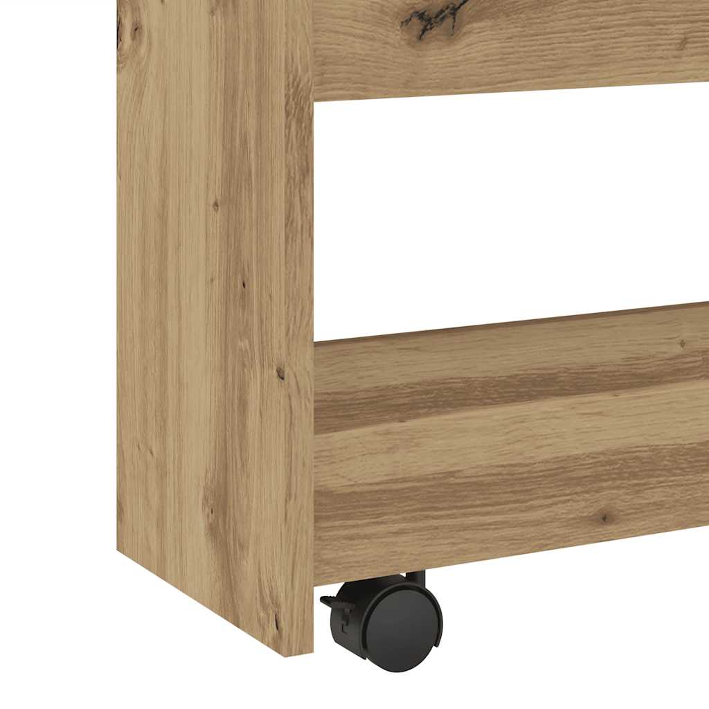 vidaXL Narrow Storage Trolley 4 Tier Artisian Oak Engineered Wood