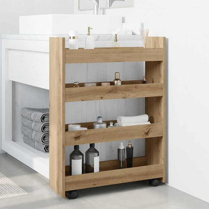 vidaXL Narrow Storage Trolley 4 Tier Artisian Oak Engineered Wood